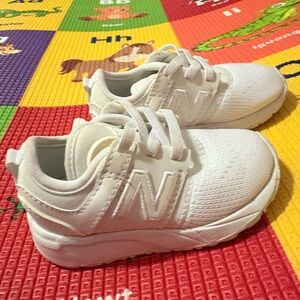 New Balance White Kids Mesh Sneakers